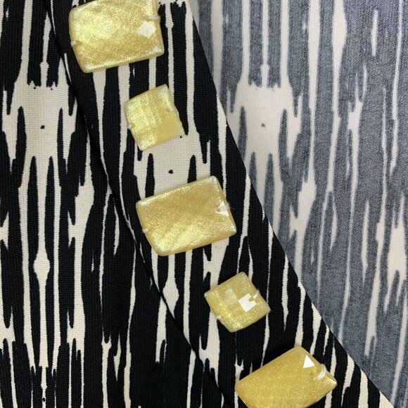 JM Collecion Womens L Short Sleeve Blouse NEW Top Beaded Slinky Tribal Spring - Picture 6 of 14